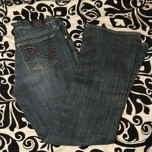Rock & Republic Kasandra boot cut bling jeans EUC